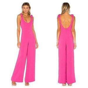 NBD clover Pink Jumpsuit size XS - adjustable bow straps